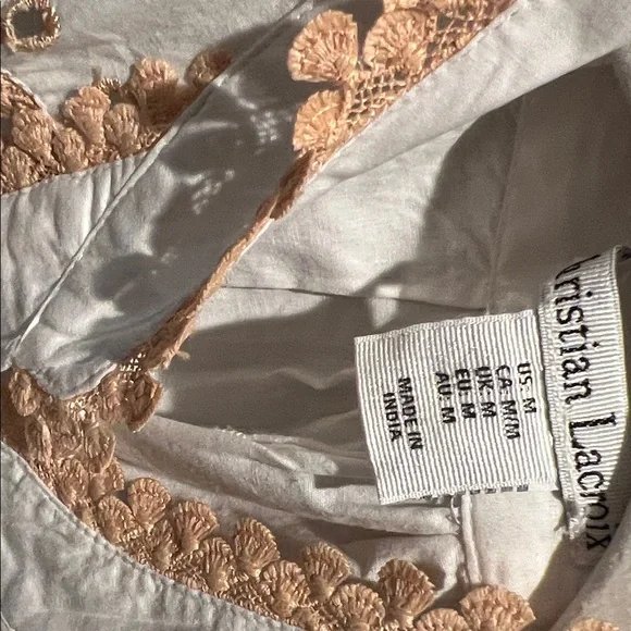 Christian Lacroix White and Peach Mini Dress - Picture 5 of 5